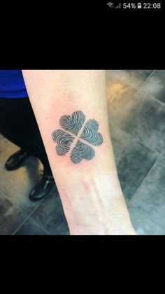 a four leaf clover tattoo on the wrist