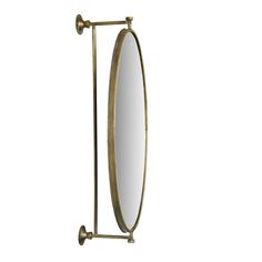 Great for entryways, bathrooms, or nooks, this oval wall mirror features a metal frame in a distressed gold finish. It has a rear support bar that will allow pivoting. This beautiful wall mirror comes with two mounting plates for easy hanging. This wall mirror will be a perfect accent for industrial, modern, and rustic styles. Powder Room Mirror, Metal Wall Mirror, Hello Honey, Room Mirror, Oval Wall Mirror, Cool Mirrors, Accent Mirror, Oval Frame, Support Mural