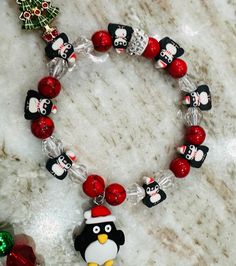 Beautiful New Handmade Christmas Penguin bracelet perfect for a gift. Penguin Bracelet, Bracelet Christmas, Christmas Bracelet, Christmas Penguin, Bracelet Ideas, Christmas Jewelry, Handmade Bracelet, Handmade Christmas, Handmade Bracelets