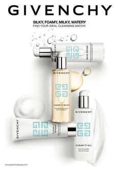 Product Arrangement, Cosmetic Design, Bottle Packaging, Print Ad, Print Ads, Graphic Design Inspiration, Sephora, Packaging Design, Givenchy