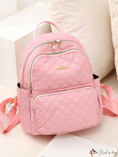 Bird in Bag - Professional Waterproof Quilted Backpack with Graphic Bag Charm, Perfect for Outdoor Travel and Back to School for Graduate, Teen Girls, Soph Pretty Backpacks, Purse For Teens, Cute School Bags, Quilted Backpack, Barbie Hair, Backpack For Teens, Backpack Style, Cute Dress Outfits, Bags For Teens