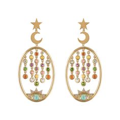 A statement earring can take a simple outfit and make it fabulous. These beauties come in either multi-colored sapphires or sparkling white diamonds, and you can't go wrong with either. Available in 14k yellow, rose, or white gold 1ctw opal .87ctw sapphires .20ctw diamonds Measures 1" x 2.25" By Eden Presley Gold Galaxy, Galaxy Earrings, Sapphire And Diamond Earrings, Multi Sapphire, Swiss Blue Topaz, Fine Jewelry Designers, Earring Sale, Boulder Opal, Love Ring