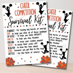 two cheer competition survival kit printables