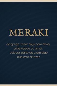 the words merak are written in gold on a dark blue background