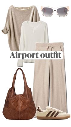 #travel #airport #beige #holiday Green Airport Outfit, Airport Outfit Dress, Winter Airport, Sneakers And Jeans, Palette Wardrobe, Cute Airport Outfit, My Colour Palette, Flight Outfit, Airport Fit