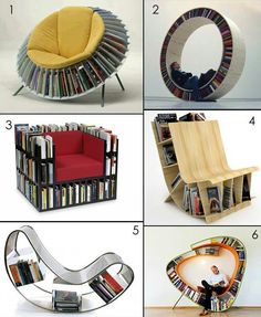 some kind of chair that is made out of books