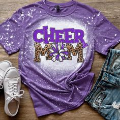 Cheer Mom Leopard Purple Unisex Bleached Shirt Brand: Gildan Softstyle  Color: Heather Purple (if you'd like a different color please choose correct color from drop down menu) Available Sizes: Small-4x (4x Available in dark heather, heather navy, heather purple, heather sapphire, heather red)   Ships USPS First Class with tracking If you'd like a custom design please message me for more details! Upon receipt of your order please leave a rating as it helps grow my small business and receive fundi Cheerleading Mom, Bleach Shirt, Cheer Mom Shirts, Cheerleading Gifts, Bleached Shirt, Purple Heather, Heather Purple, Cheer Mom, Mom Tees