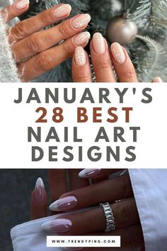 Nails That Go With Rose Gold Ring, Valentine’s Day Design Nails, Nails Designs That Grow Out Well, Neutral Nail Patterns, Nail Ideas Acrylic New Years, January Theme Nails, January Nails Aesthetic, January Themed Nails