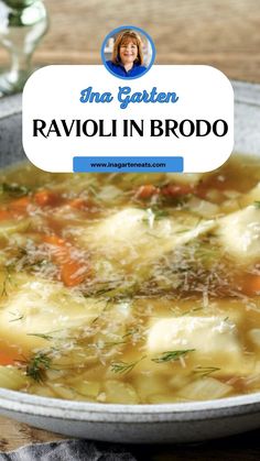 Ina Garten Ravioli In Brodo Ravioli En Brodo Ina Garten, Ina Garten Ravioli En Brodo, Ministroni Soup Recipe Ina Garten, Mini Ravioli Soup, Ravioli En Brodo, Cheese Ravioli Soup, Soup With Ravioli, Brodo Recipe, Ministroni Soup Recipe