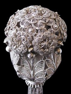 Orissan Filigree Silver Rose Water Sprinkler, India - Michael Backman Ltd Small Containers, Silver Filigree, Rose Water, Art Market