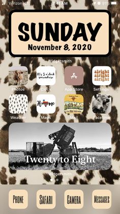 the poster for sunday, november 8, is shown in black and white with brown spots