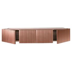 the sideboard is made out of copper metal