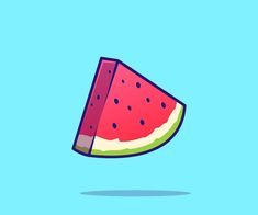 a slice of watermelon flying through the air