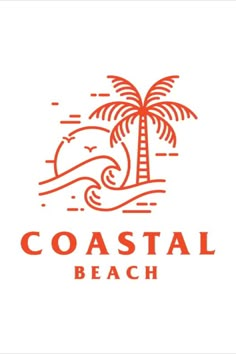 the logo for coastal beach, which is located in an orange and white color scheme