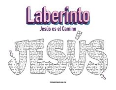 the word jesus is spelled in a mazed font with an arrow pointing to it