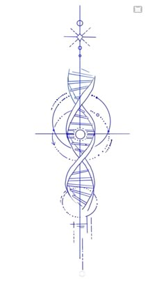 a drawing of a spiral design with lines and dots