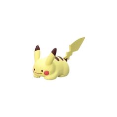 a pikachu is laying down on the ground