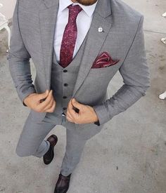 Suits Men Red, Suit With Red Tie, Herren Style, Suits Men, Mens Fashion Edgy, Fashion Influencer, Hipster Mens Fashion