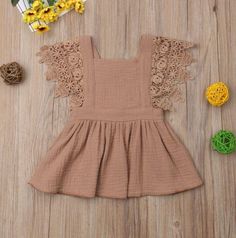 Newborn Summer Outfits, Summer Outfits Girl, Ruffled Baby Dress, Newborn Summer, Vintage Baby Dresses, Lace Ruffle Dress, Lace Dress Boho, Baby Party Dress, Vintage Boho Dress