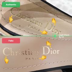 Как распознать поддельные туфли Dior J'Adior с открытой пяткой туфли Dior Dway Slides, Dway Slides, Dior Slingback, Dior Pumps, Fake Vs Real, Fake Christians, Dior Lipstick, Slingback Pump