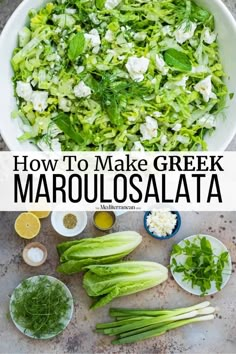 how to make greek salad with lettuce and feta cheese