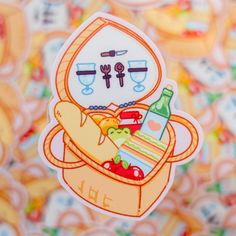 an image of a sticker with food in it