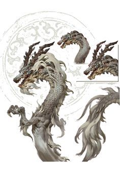 some kind of dragon like creature with long hair