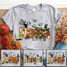 Nana Grandma Bundle Halloween Alphabet Doodle Grandkids It’s not easy to satisfy everyone when it comes to apparel, especially when choosing one as a gift - unless you opt for our personalized apparel. A personalized shirt is a perfect gift for all occasions and makes your loved one feel even more special. Our shirt is made from airy fabric, it can be worn all year round and is good at sweat absorption, whether for wearing at home, as sleepwear or for any sports activities. It's great for birthd