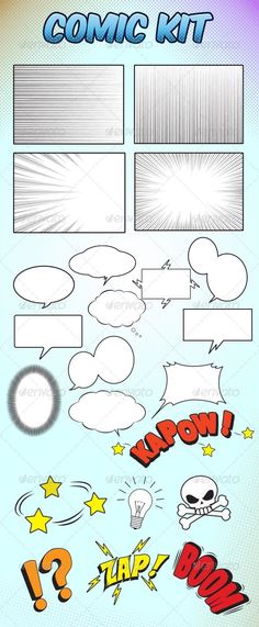 comic book page layouts - text effects