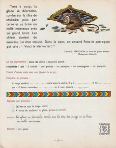 an old french language book with monkey on it's cover and other words in the bottom corner