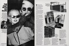 an article in the magazine features photos of people wearing sunglasses and holding each other's arms