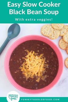 easy slow cooker black bean soup with extra veggies