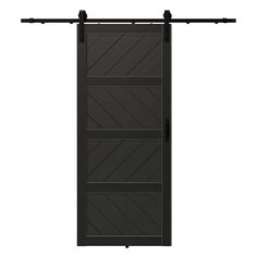 an image of a black barn door with two bars on the top and one bar at the bottom