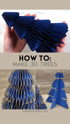 how to make 3d trees out of construction paper