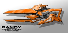 an orange and black futuristic vehicle with the words bandy technologies on it's side