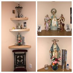 Altar Design Home, Altar Design Home Catholic, Corner Altar, House Altar, Home Altar Catholic, Family Altar, Altar Ideas, Prayer Garden, Catholic Altar