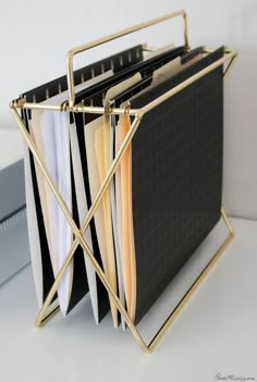 a binder that is sitting on top of a table