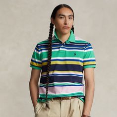 Find RALPH LAUREN Classic Fit Striped Mesh Polo Shirt on Editorialist. An American style standard since 1972 the Polo shirt has been imitated but never matched. Over the decades Ralph Lauren has reimagined his signature style in a wide array of colors and fits yet all retain the quality and attention to detail of the iconic original. This version is printed with stripes and finished with our signature embroidered Pony at the pocket. Signature Style, American Style, Polo Shirt, Ralph Lauren, Stripes, Bread, Mesh