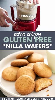 the ingredients for gluten - free nilla wafers are shown in this collage