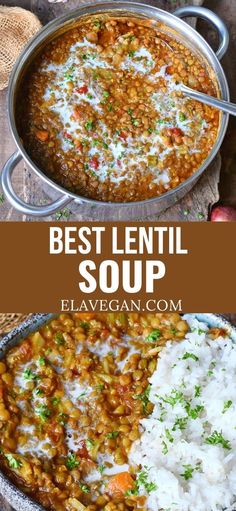 the best lentil soup is made with vegan, gluen and super easy to make