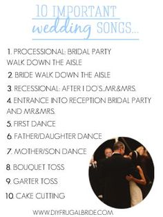 the top ten important wedding songs