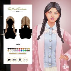 braids, woman, sims 4 Maxis Match Braids Sims 4, Sims 4 Cc Maxis Match Hair Long Braid, Sims 4 Cc Pigtails Maxis Match, Maxis Match Hair Simstrouble, Sims 4 Pigtails Maxis Match, Medieval Hair, Medieval Hairstyles, Play Sims 4, Play Sims