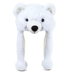 Polar Bear Super Soft Plush Hat DESCRIPTION Our Super Soft Plush White Bear Hat is cute and cuddly, and will keep you warm during the cold winter. This super soft plush hat makes an ideal gift for all ages. So soft, so cute and so fun is what makes this a very unique plush hat. This carefully crafted product is brought to you by Puzzled Inc. PRODUCT SIZE 16"Lx10"Wx4"H PRODUCT FEATURES Unique super soft wild white bear hat Stylish and Cozy Super Soft and Loveable Size 16 Inch Super soft 100% poly Polar Bear Costume, Polar Bear Funny, Polar Bear Hat, Snow Bears, Polar Bear Plush, Crazy Hat, Hat With Ear Flaps, Bear Beanie, Silly Hats