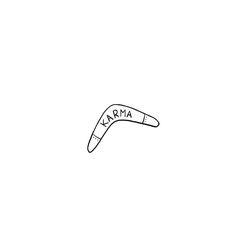 Mini Drawings Tattoo, Karma Inspired Tattoo, Signs Tattoo Symbols, Karma Small Tattoo, Tattoos About Karma, Thoughtful Tattoo Ideas, Boomerang Tattoo Ideas, Small Tats For Guys, Quotes Come Back