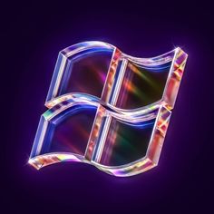 the logo for windows 7 on a purple background with light streaks and bright lights around it