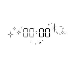 the time is 11 00 with stars and moon