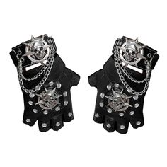 PRICES MAY VARY. Material: Leather size:one size Steampunk Biker Leather Gloves Mens Skull Punk Rock Gloves Street Punk Fashion Men, 80's Rock Fashion, Old Punk Fashion, Industrial Punk Fashion, Rock Clothes Men, Rock Accessories, Biker Clothes, Cool Gloves, Rock Clothes