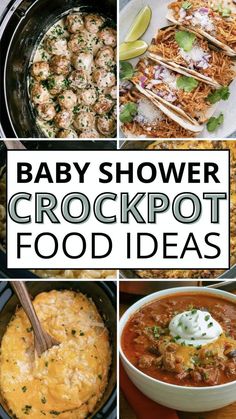 Need baby shower food ideas? These slow cooker recipes are perfect for your baby shower menu! Simple and easy to make, these crockpot dishes keep the food warm and delicious all party long. Impress your guests with these tasty options that require minimal effort! Crockpot Food Ideas, Creamy Dips, Baby Shower Lunch, Baby Shower Appetizers, Baby Shower Buffet, Baby Shower Brunch Food, Soup Bar, Baby Shower Food For Girl, Cheesy Potatoes Recipe