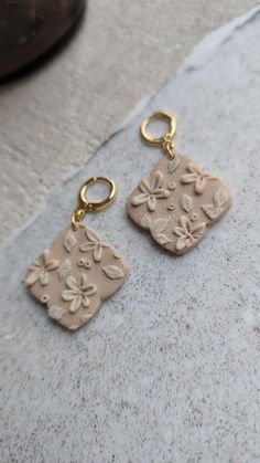 handmade from polymer clay Floral Clay Earrings, Oct 1, Clay Earrings, Earrings Handmade, Statement Earrings, Favorite Jewelry, Jewelry Earrings Dangle, Etsy Earrings, Polymer Clay