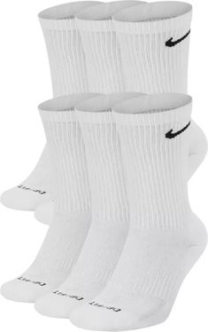 Nike Dri-FIT Everyday Plus Training Crew Sock | Holiday Deals at DICK'S Nike Socks, Athletic Socks, White Sock, 6 Packs, Nike Zoom, Training Shoes, 6 Pack, Fitness Training, Nike Dri Fit